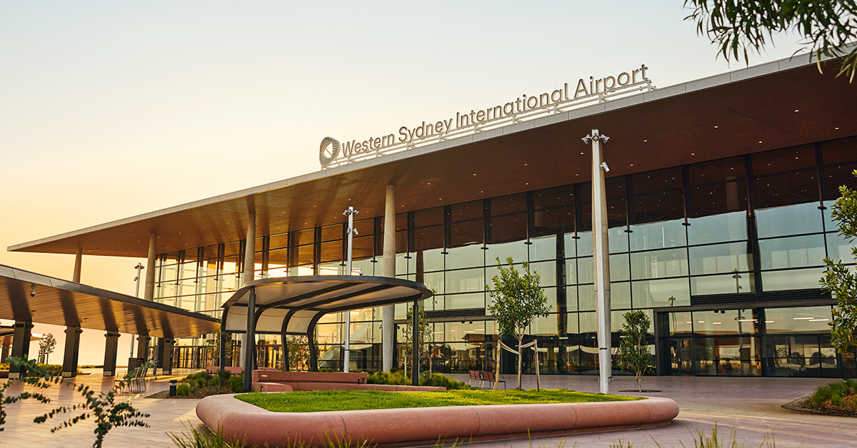 External shot of the newly-unveiled airport in Sydney's west. Image: WSI Airport