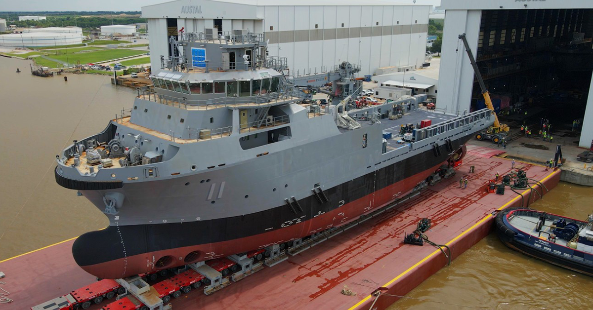 First US steel ship and separate trials for fast transport vessel