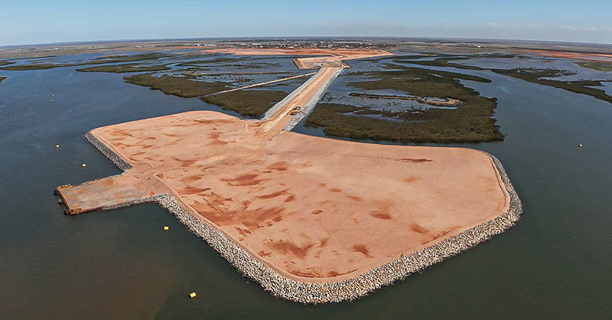 Lumsden Point wharf laydown area - March 2025. Image: Pilbara Ports